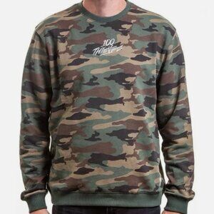 100 Thieves 100T Camo Camouflage Crewneck Sweatshirt Pullover Men's Size Medium